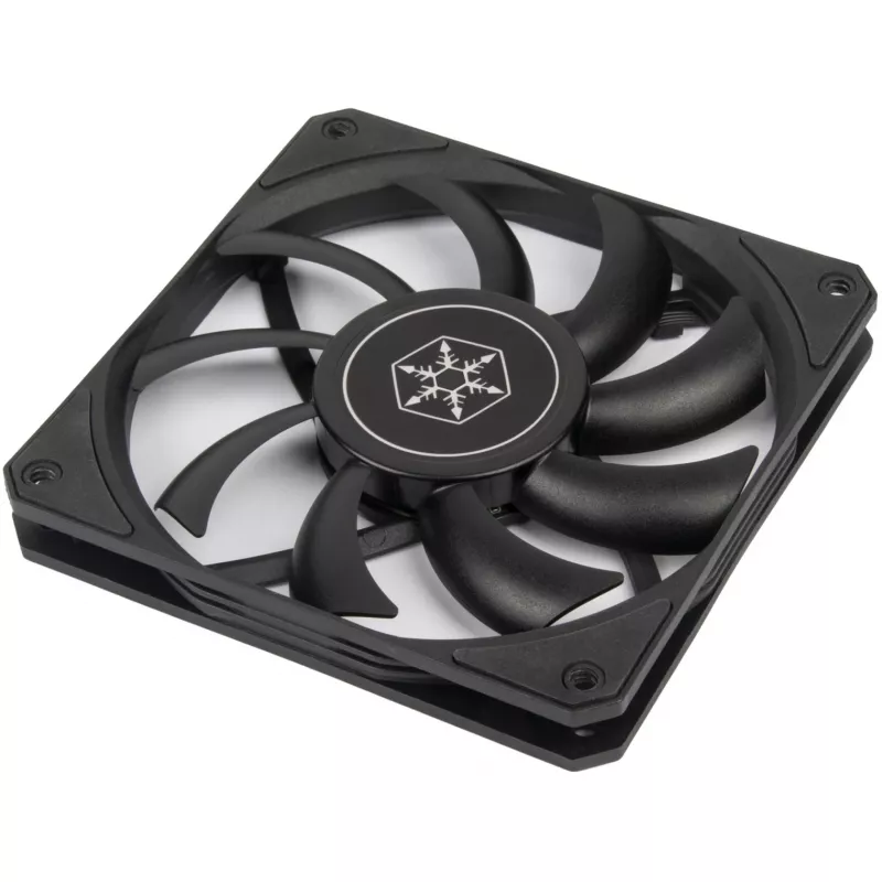Ventoinha de caixa SILVERSTONE SST-AS120B 120mm preta transparente, 3-Pin