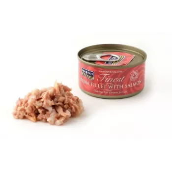 Comida húmida para gatos FISH4DOGS Filete de Atum com Salmão 70 g saco, adulto, sabor a peixe, 85% humidade