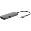 Dongle USB-C 7 em 1 Acer — USB 3.2 Gen 1 Type-C, 3x USB-A, HDMI, SD/MicroSD, 100W PD, prateado