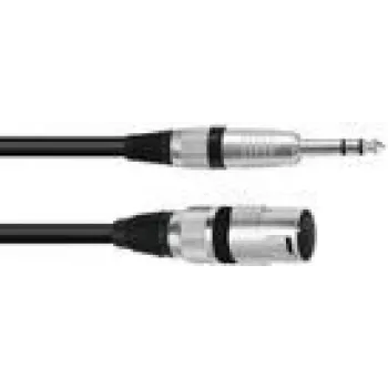 Cabo de áudio XLR (3 pinos) para 6,35 mm Omnitronic 3022075E 0,2 m preto