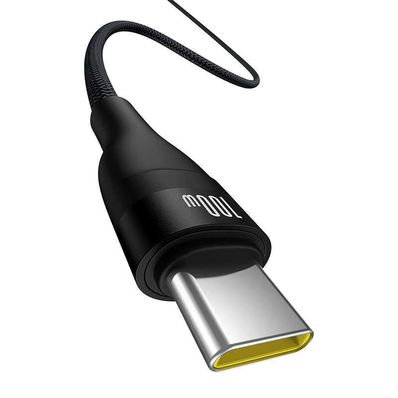 Cabo de carregamento rápido Baseus Flash 2 USB A para USB C 2 m 100 W preto