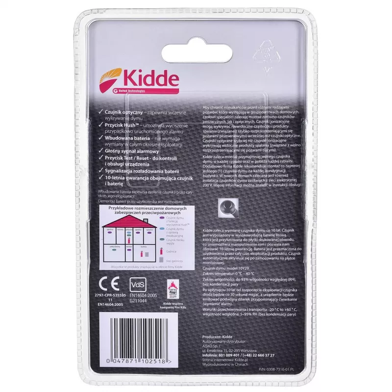 Detetor de fumo KIDDE 10Y29A