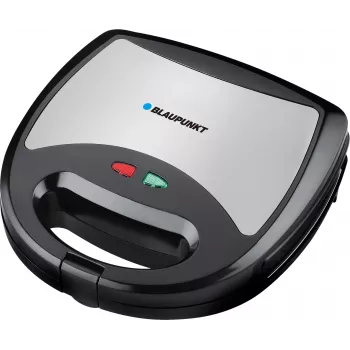 Máquina de sandes Blaupunkt SMS611 com revestimento antiaderente, função de grelhar, função de tostar, caixa com pega fria preta, prateada (SMS611)