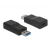 Adaptador de cabo DeLOCK 65696 USB 3.1 Gen 2 Type-A para Type-C Preto