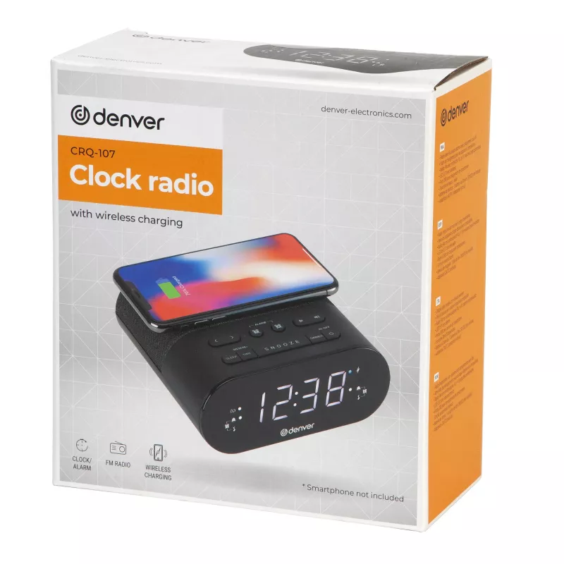 Rádio-despertador digital Denver CRQ-107 preto