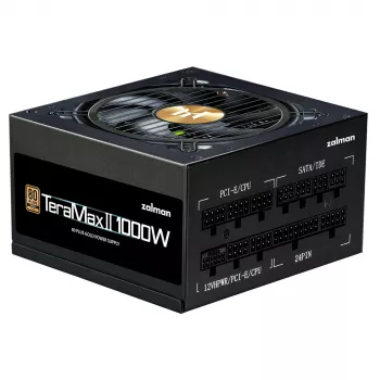 Fonte de alimentação Zalman ZM1000-TMX2 TerraMax II 80 Plus Gold totalmente modular ATX 3.0 PCIe 5.0 - ATX - 80 PLUS Gold