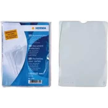 Porta-cartões Herma 1328, capa de PVC transparente 80 x 115 mm para cartões e documentos de identificação