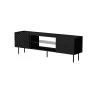 Móvel de TV cama meble LUCCA 180x40x59 cm, tampo em aglomerado preto, moldura preta