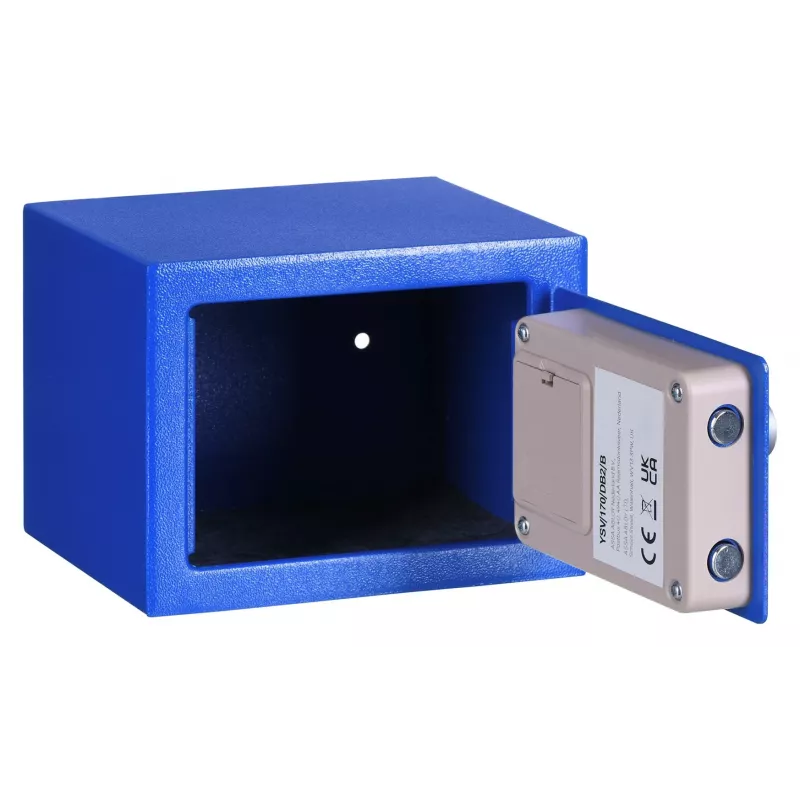 Cofre autónomo Yale YSV/170/DB2/B aço azul, fechadura de combinação, 3,8 L, montagem no chão/parede
