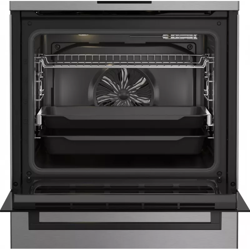 Fogão independente a gás-elétrico BEKO FBM62330GXTN 60 cm, placa a gás de 4 queimadores, forno elétrico de 72 l, classe de eficiência energética A