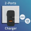 Carregador Qoltec 52380 Super Quick PD | 1xUSB-C | 1xUSB | 65W | 5-20V | 1,5-3,25A | preto