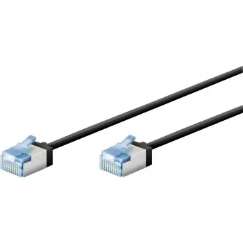 Goobay Cabo de rede CAT 6A ultraflexível fino U/FTP preto - ficha extra curta (74316)