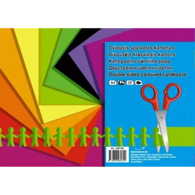 Cartolina SMLT, A4, 190 g, colorida, frente e verso, 8 folhas