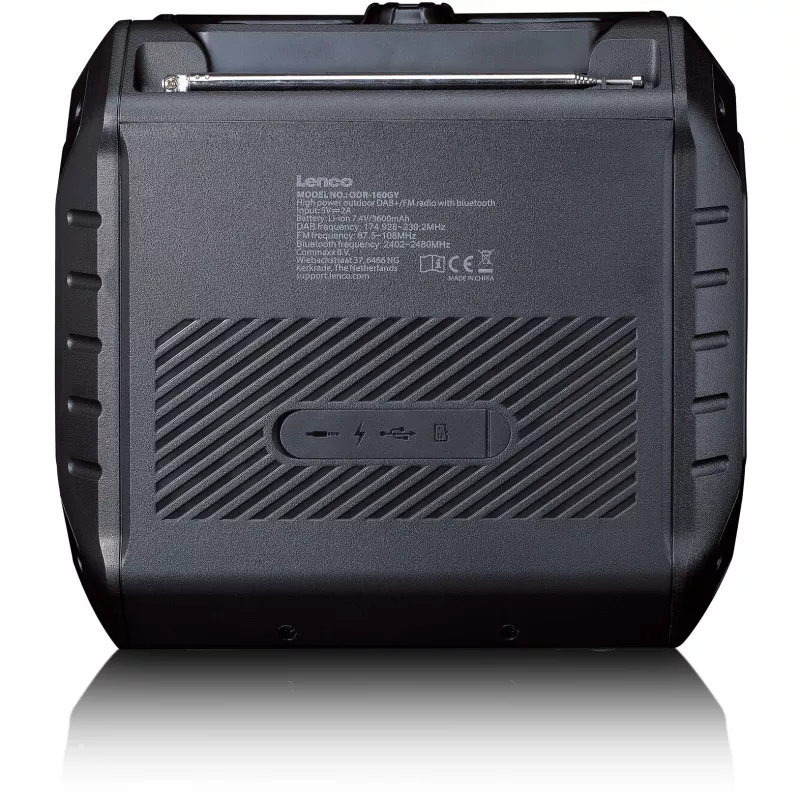 Rádio digital portátil Lenco ODR-160GY cinzento FM/AM com sintonizador digital e design compacto