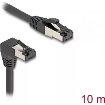 Cabo de rede DeLOCK RJ45 Cat.8.1 90° para baixo dobrado / reto 10 m preto