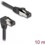 Cabo de rede DeLOCK RJ45 Cat.8.1 90° para baixo dobrado / reto 10 m preto