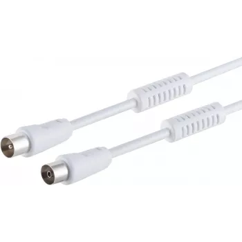 Cabo coaxial de antena ShiverPeaks 80207-128 – branco, Maximum Connectivity, 100 dB