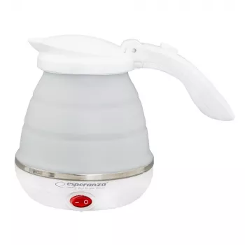Chaleira elétrica ESPERANZA EKK023 — 0,5 l, 750 W, branco, aço inoxidável e plástico