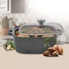 Panela com tampa Maestro MR-2828, 28 cm Ø, 8,0 L, antiaderente, para fogões a gás, quadrada preta