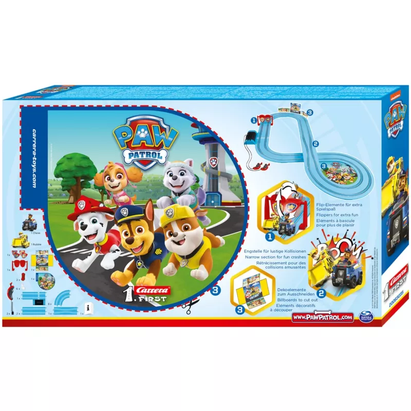 Carro de corrida e pista CARRERA 20063035 – PAW Patrol 'On the Double', multicolor, para crianças a partir dos 3 anos