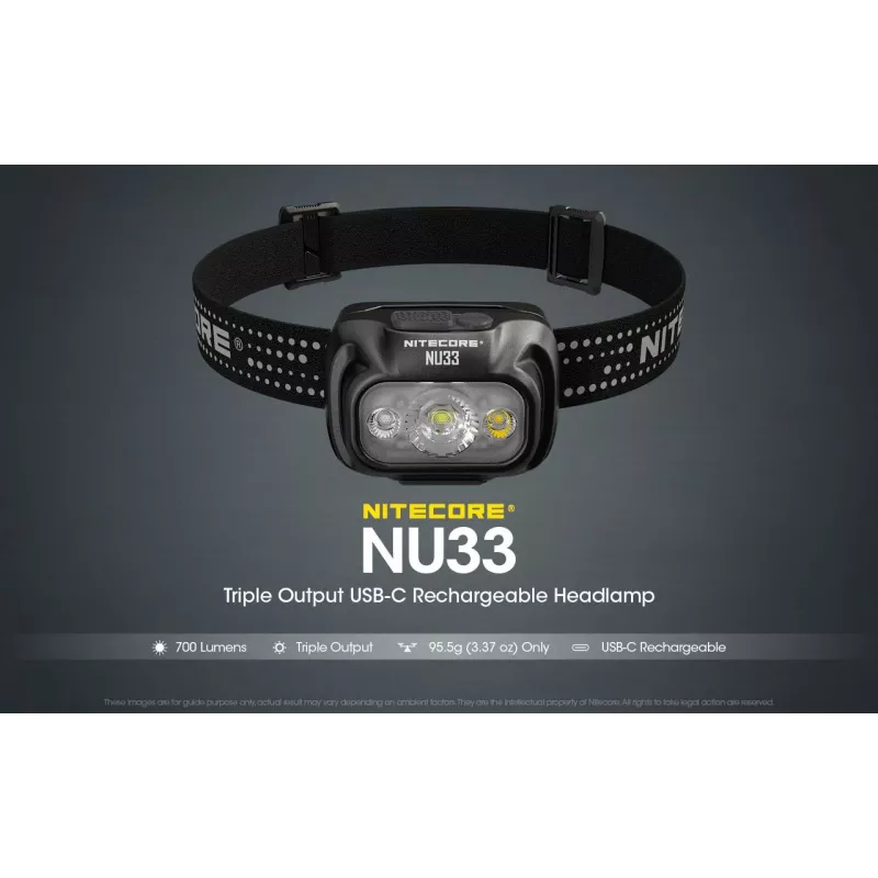 Nitecore NU33 lanterna de cabeça LED série NU, 700 lúmenes, preta