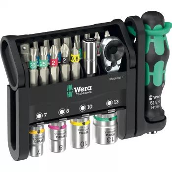 Conjunto de ferramentas Wera Tool-Check Modular Set 1 – conjunto modular de oficina com 50 peças, bits e chaves de caixa sortidos