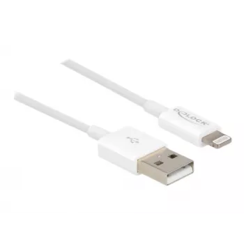 Cabo USB de dados e carregamento DeLOCK 83000 para iPhone iPad iPod branco 1 m