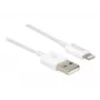 Cabo USB de dados e carregamento DeLOCK 83000 para iPhone iPad iPod branco 1 m