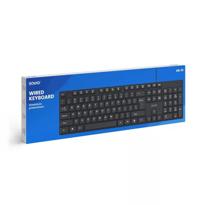 Savio KB-01 teclado Home/Office USB QWERTY US inglês preto