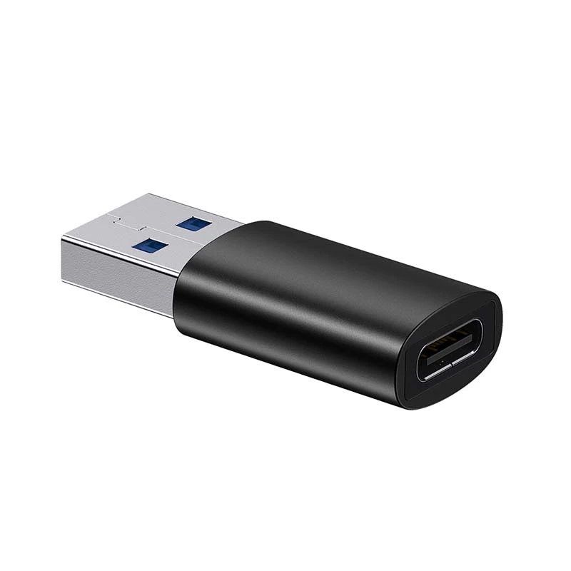 Adaptador Baseus Ingenuity USB Type-A (conector fêmea) para USB Type-C (ficha macho) 10 Gbit/s, preto, 14×22×8 mm