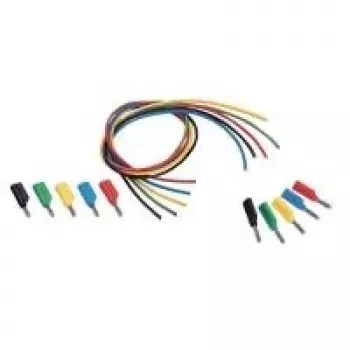 Voltcraft MS-4041/5*1 conjunto de cabos de medição, ficha banana de 4 mm, 1 m, preto/vermelho/azul/amarelo/verde