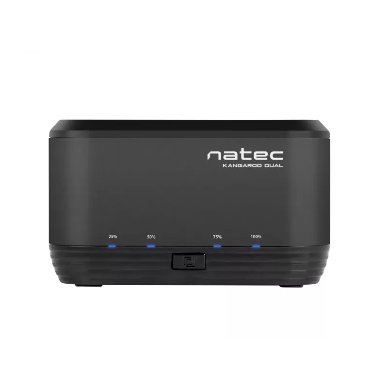 Docking station para discos 2,5/3,5 USB 3.0 Natec Kangaroo Dual, função de clonagem, fonte de alimentação