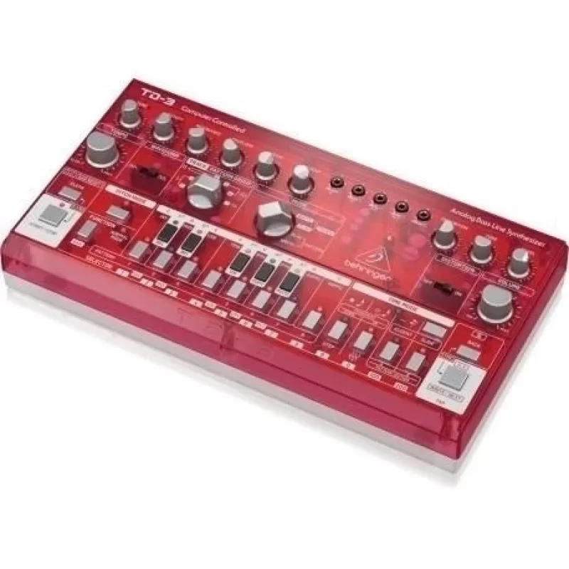 Sintetizador de linha de baixo Behringer TD-3-SB vermelho transparente
