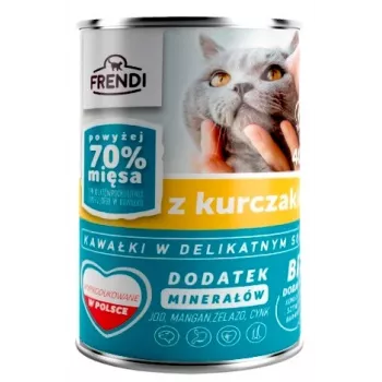 Ração húmida para gatos Frendi com pedaços de frango em molho fino 400 g