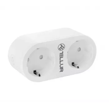 Tomada dupla Tellur WiFi AC, medição de consumo de energia, 16A, 2400W
