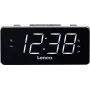 Lenco CR-18 - Relógio - Digital - FM - LED - 4,57 cm (1,8 polegadas) - Preto - Prateado