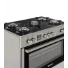 Fogão misto a gás e elétrico de instalação livre Ravanson KWGE-K90, 5 zonas de cozedura, 90 cm, inox