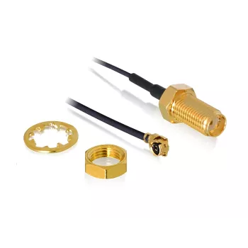 Cabo coaxial DeLOCK 88824 0,35 m MHF (I-PEX) RF SMA preto