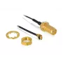 Cabo coaxial DeLOCK 88824 0,35 m MHF (I-PEX) RF SMA preto