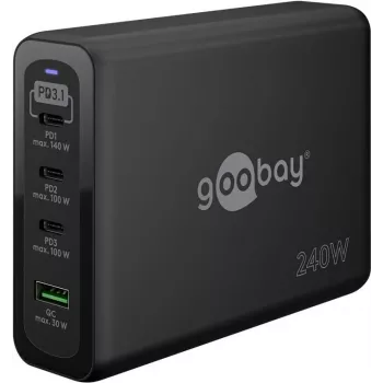Wentronic goobay Carregador rápido multiporta USB-C PD GaN 240W (65885)