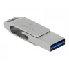 Pen USB DeLOCK 64 GB USB-C Type-A rotativa caixa metálica