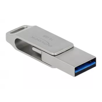 Pen USB DeLOCK 64 GB USB-C Type-A rotativa caixa metálica