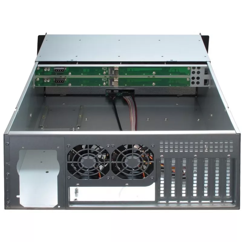 Caixa de servidor Inter-Tech 4U-4408 Rack preto, prateado