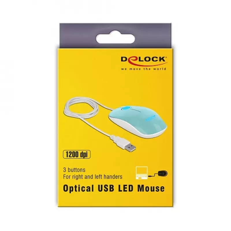 Rato DeLOCK 12538 USB Type-A ótico ambidestro