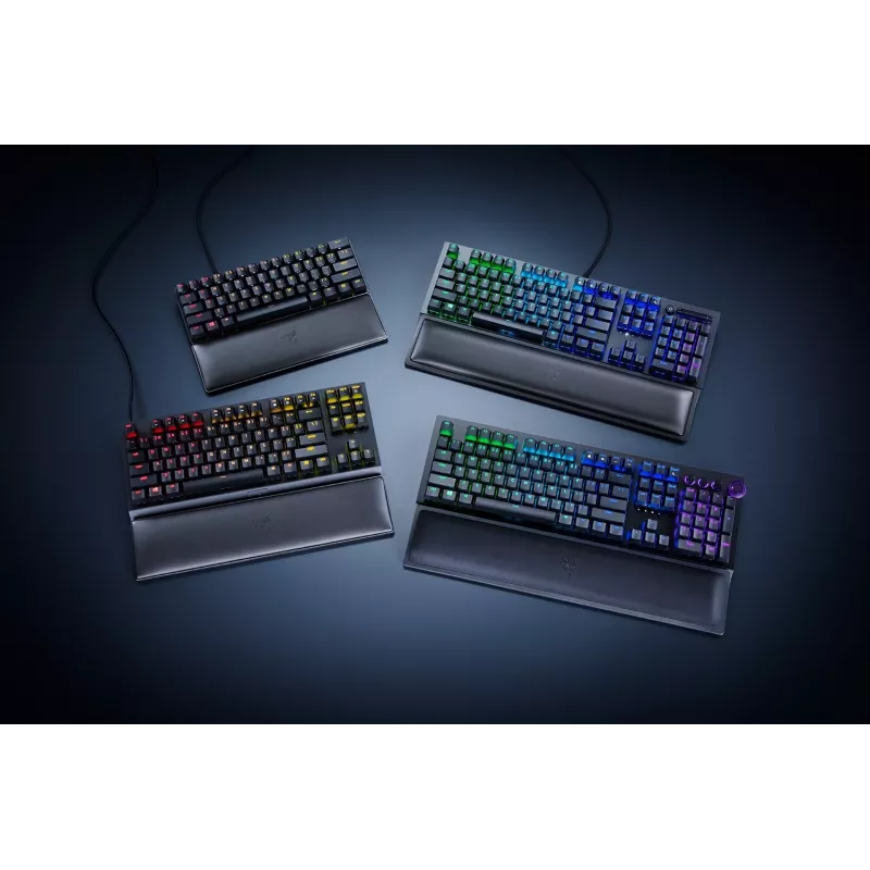 Repouso de pulso Razer RC21-01710100-R3M1 — couro sintético, espuma com memória, 356 mm × 8,9 mm, preto