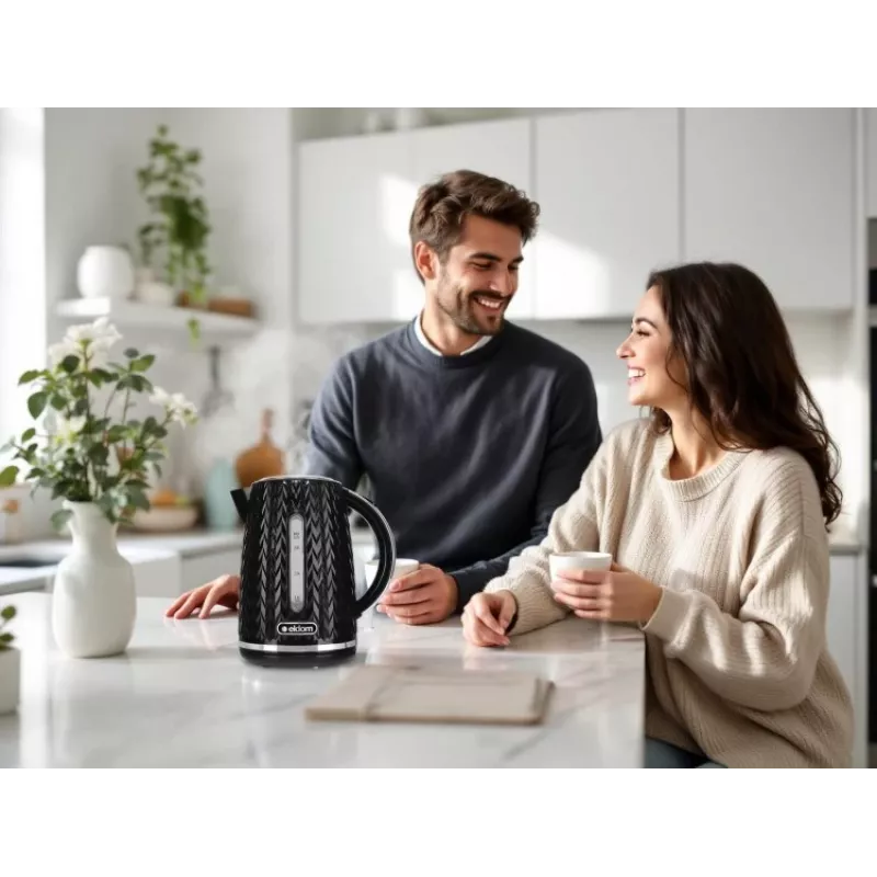 Chaleira elétrica NELO, capacidade de 1,7 l, 2000 W, preta