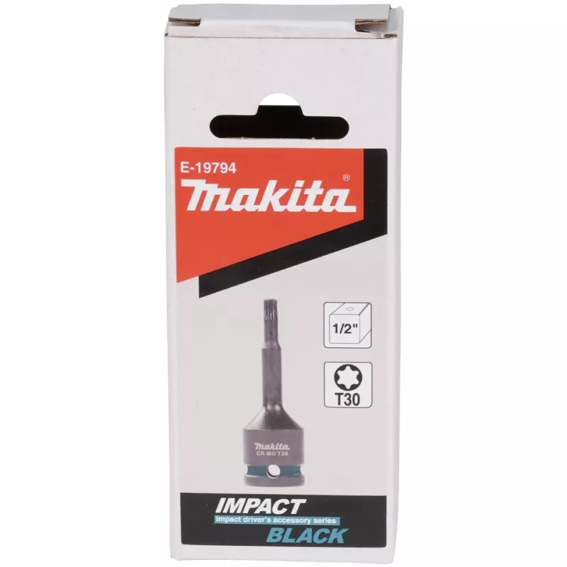 makita Impact Black 1/2 Torx chave de caixa tamanho: T30 comprimento: 78,0 mm (E-19794)