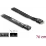Delock extensão de cabo de fita HD Audio, pin header de 9 polos macho para fêmea, 70 cm, preto