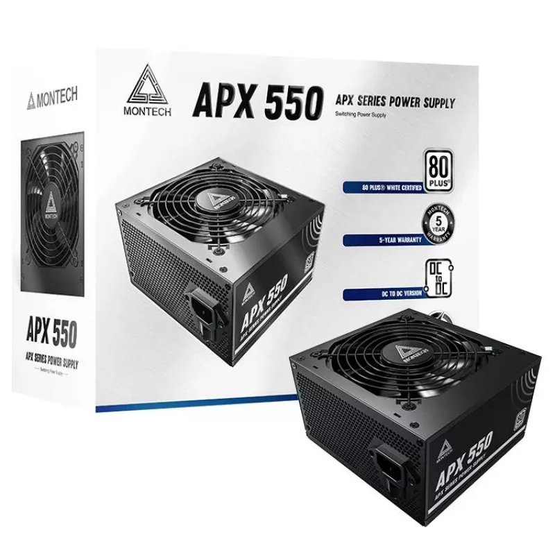Fonte de alimentação Montech APX550 550 W 20+4 pin ATX ATX preto