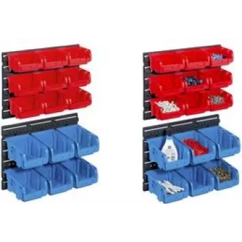 Conjunto de caixas de arrumação allit ProfiPlus C 1+2/17 vermelho/azul polipropileno resistente à temperatura